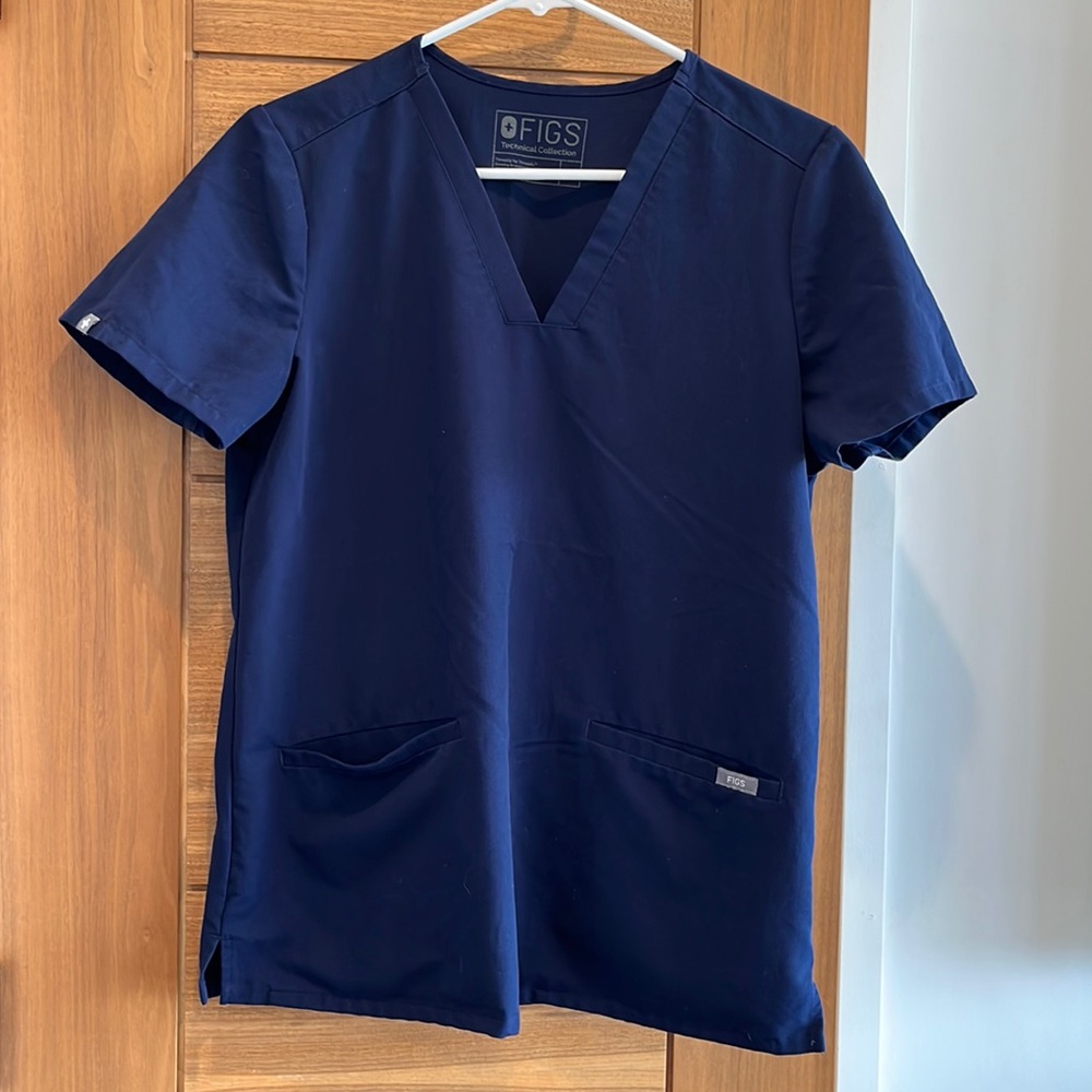 Figs casma navy blue scrub top
